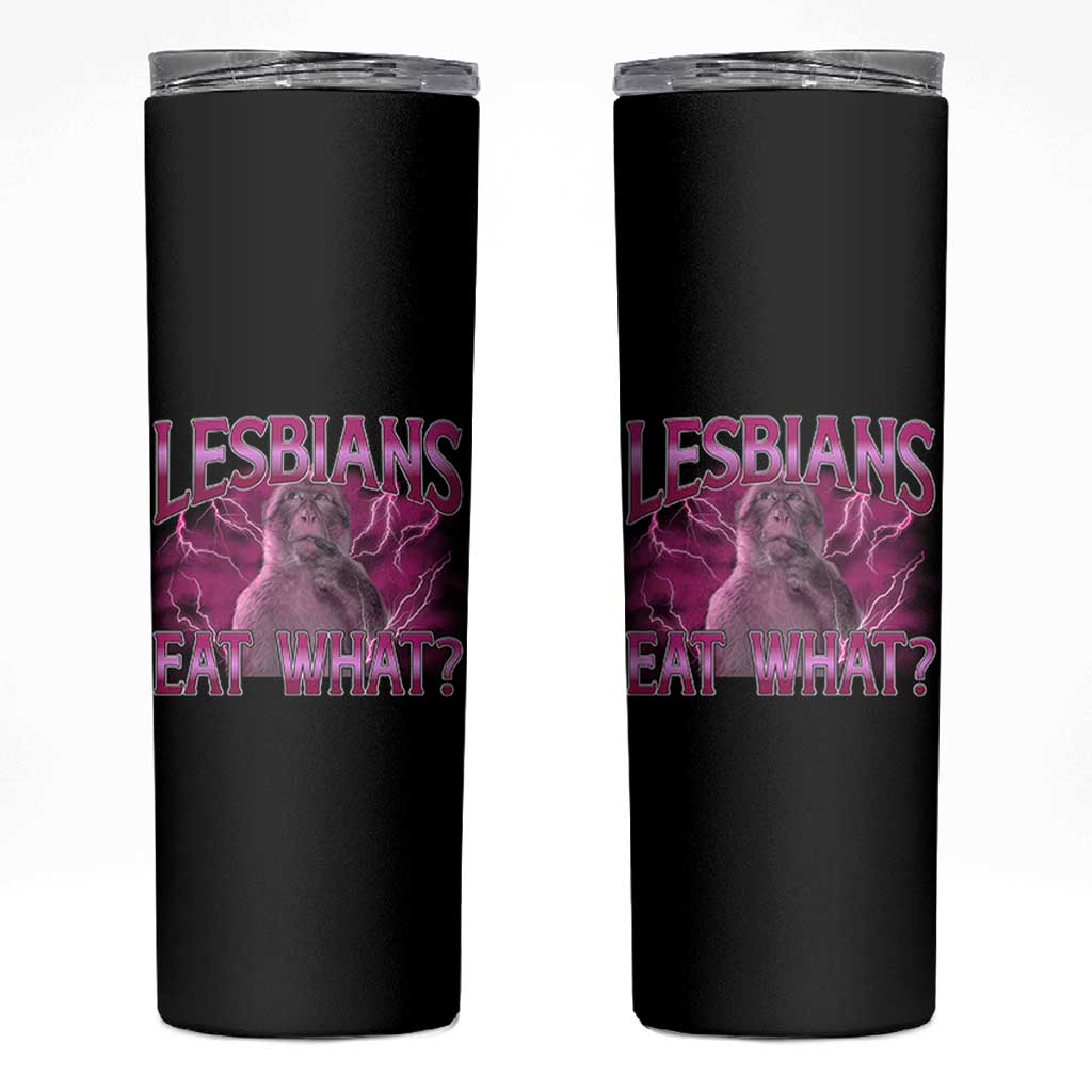Funny Monkey Meme Lesbians Eat What Skinny Tumbler LGBTQ Pride Gift