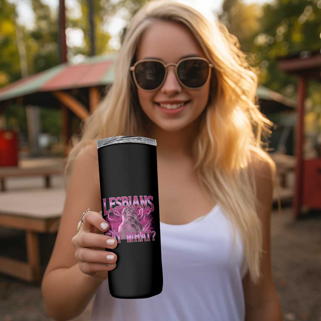 Funny Monkey Meme Lesbians Eat What Skinny Tumbler LGBTQ Pride Gift