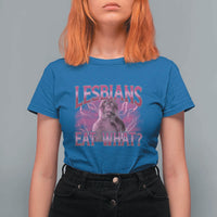 Funny Monkey Meme Lesbians Eat What T Shirt For Women LGBTQ Pride Gift