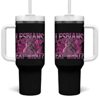Funny Monkey Meme Lesbians Eat What Tumbler With Handle LGBTQ Pride Gift