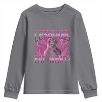Funny Monkey Meme Lesbians Eat What Youth Sweatshirt LGBTQ Pride Gift