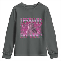 Funny Monkey Meme Lesbians Eat What Youth Sweatshirt LGBTQ Pride Gift