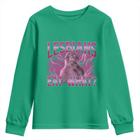 Funny Monkey Meme Lesbians Eat What Youth Sweatshirt LGBTQ Pride Gift