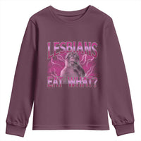 Funny Monkey Meme Lesbians Eat What Youth Sweatshirt LGBTQ Pride Gift