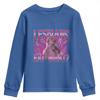 Funny Monkey Meme Lesbians Eat What Youth Sweatshirt LGBTQ Pride Gift