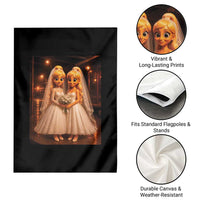 Funny Lesbian Pride Tung Tung Sahur Engagement Gift Garden Flag