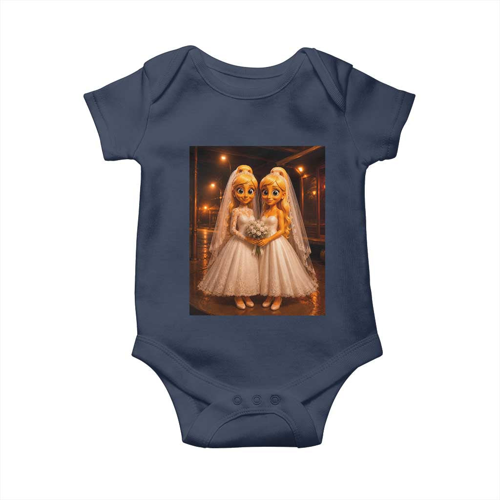 Funny Lesbian Pride Tung Tung Sahur Engagement Gift Baby Onesie