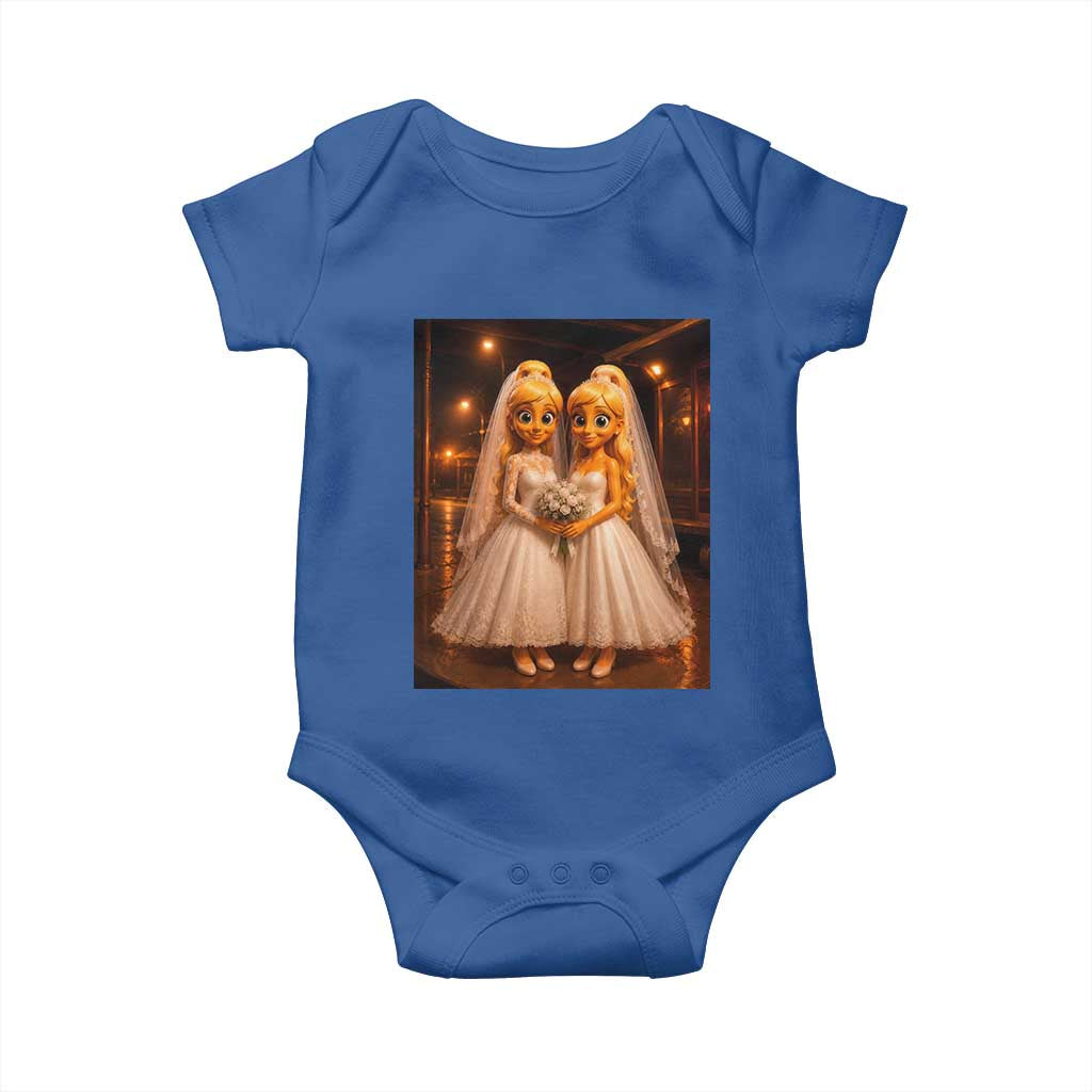 Funny Lesbian Pride Tung Tung Sahur Engagement Gift Baby Onesie