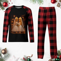 Funny Lesbian Pride Tung Tung Sahur Engagement Gift Plaid Pajama Set
