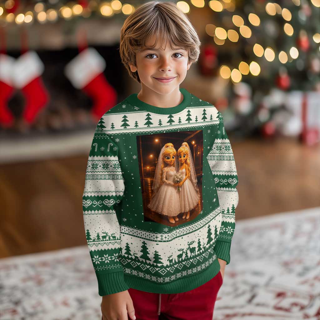 Funny Lesbian Pride Tung Tung Sahur Engagement Gift Ugly Christmas Sweater