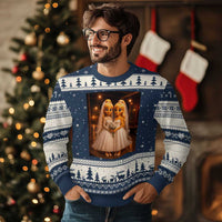 Funny Lesbian Pride Tung Tung Sahur Engagement Gift Ugly Christmas Sweater