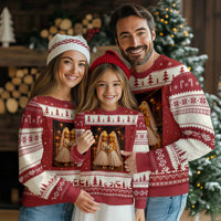 Funny Lesbian Pride Tung Tung Sahur Engagement Gift Ugly Christmas Sweater