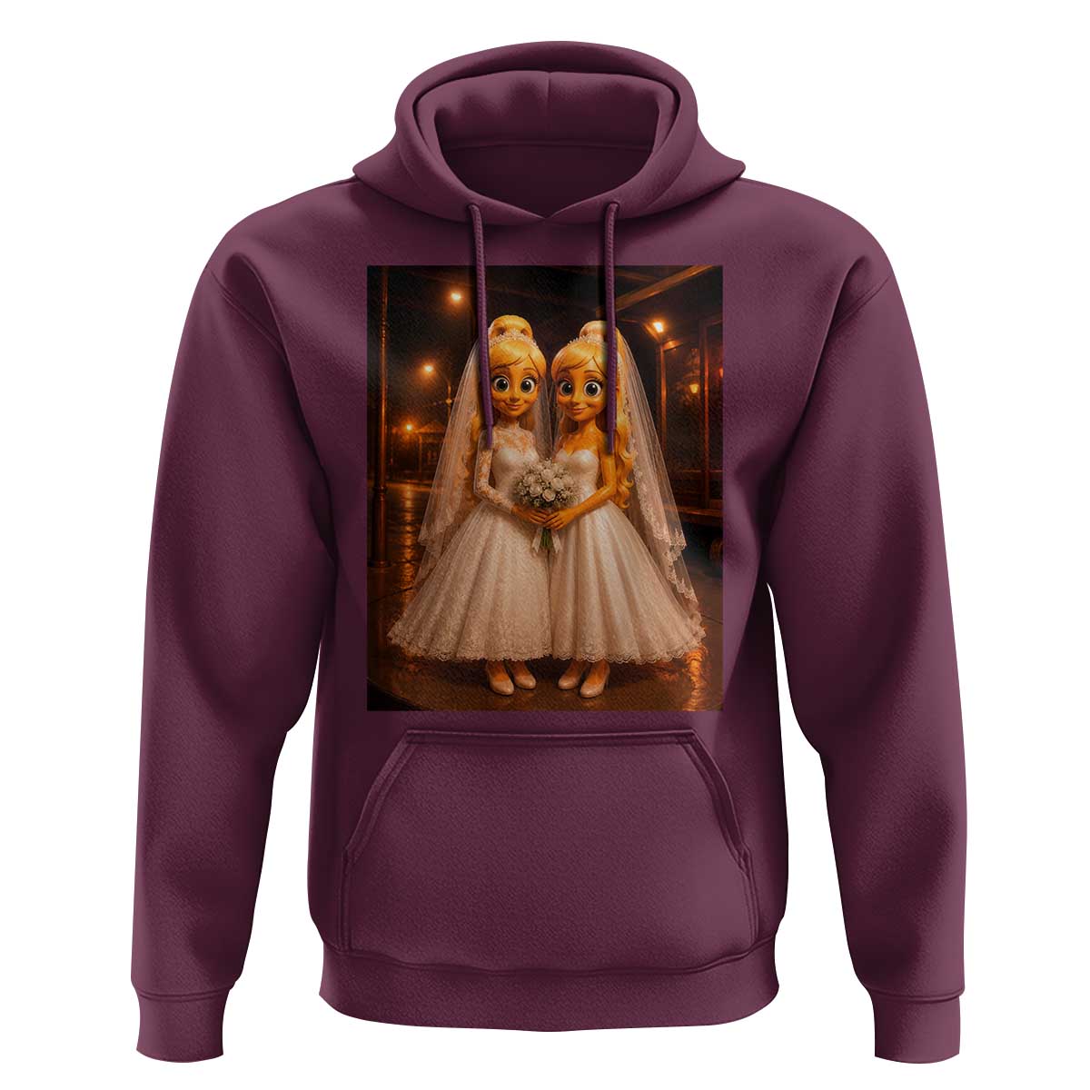 Funny Lesbian Pride Tung Tung Sahur Engagement Gift Hoodie