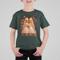 Funny Lesbian Pride Tung Tung Sahur Engagement Gift T Shirt For Kid