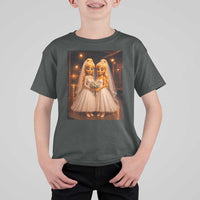 Funny Lesbian Pride Tung Tung Sahur Engagement Gift T Shirt For Kid