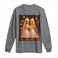 Funny Lesbian Pride Tung Tung Sahur Engagement Gift Long Sleeve Shirt