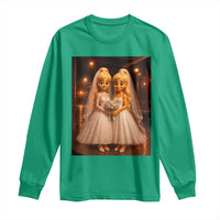 Funny Lesbian Pride Tung Tung Sahur Engagement Gift Long Sleeve Shirt