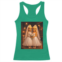 Funny Lesbian Pride Tung Tung Sahur Engagement Gift Racerback Tank Top