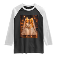 Funny Lesbian Pride Tung Tung Sahur Engagement Gift Raglan Shirt