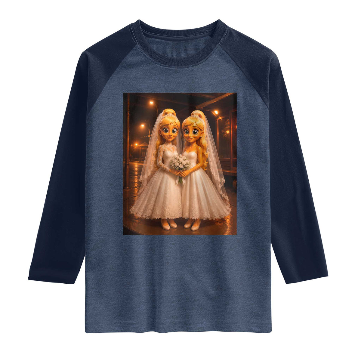 Funny Lesbian Pride Tung Tung Sahur Engagement Gift Raglan Shirt