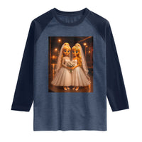 Funny Lesbian Pride Tung Tung Sahur Engagement Gift Raglan Shirt