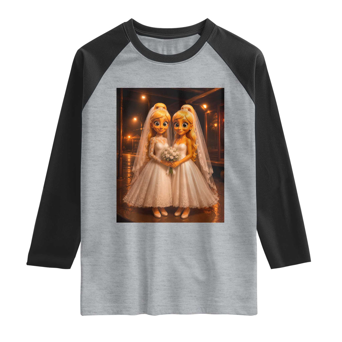 Funny Lesbian Pride Tung Tung Sahur Engagement Gift Raglan Shirt