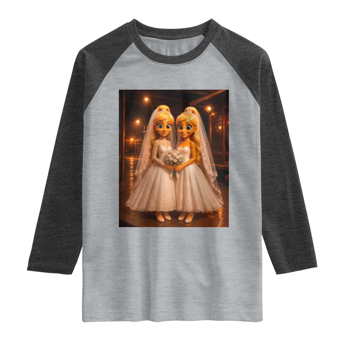 Funny Lesbian Pride Tung Tung Sahur Engagement Gift Raglan Shirt