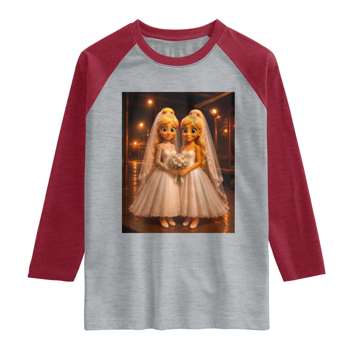 Funny Lesbian Pride Tung Tung Sahur Engagement Gift Raglan Shirt