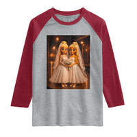 Funny Lesbian Pride Tung Tung Sahur Engagement Gift Raglan Shirt