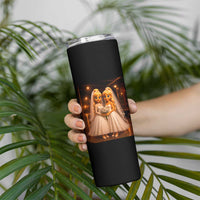 Funny Lesbian Pride Tung Tung Sahur Engagement Gift Skinny Tumbler