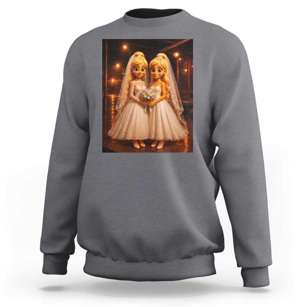Funny Lesbian Pride Tung Tung Sahur Engagement Gift Sweatshirt