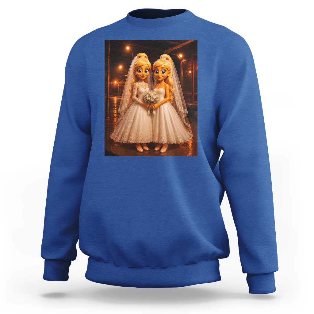 Funny Lesbian Pride Tung Tung Sahur Engagement Gift Sweatshirt
