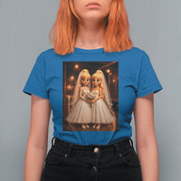 Funny Lesbian Pride Tung Tung Sahur Engagement Gift T Shirt For Women