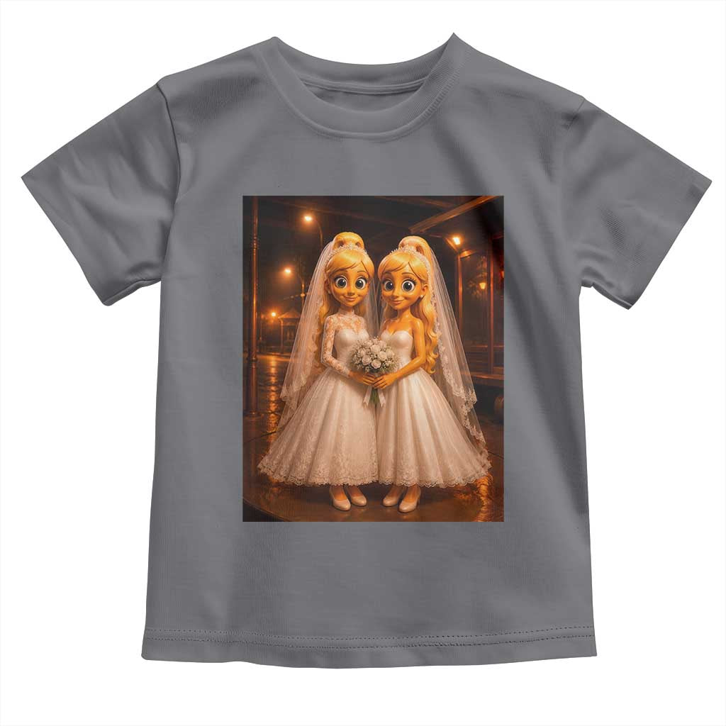 Funny Lesbian Pride Tung Tung Sahur Engagement Gift Toddler T Shirt