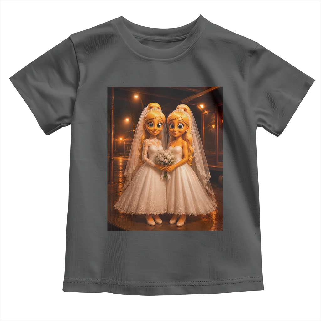 Funny Lesbian Pride Tung Tung Sahur Engagement Gift Toddler T Shirt