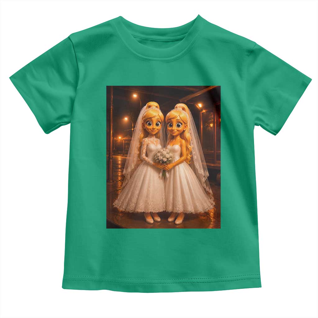 Funny Lesbian Pride Tung Tung Sahur Engagement Gift Toddler T Shirt