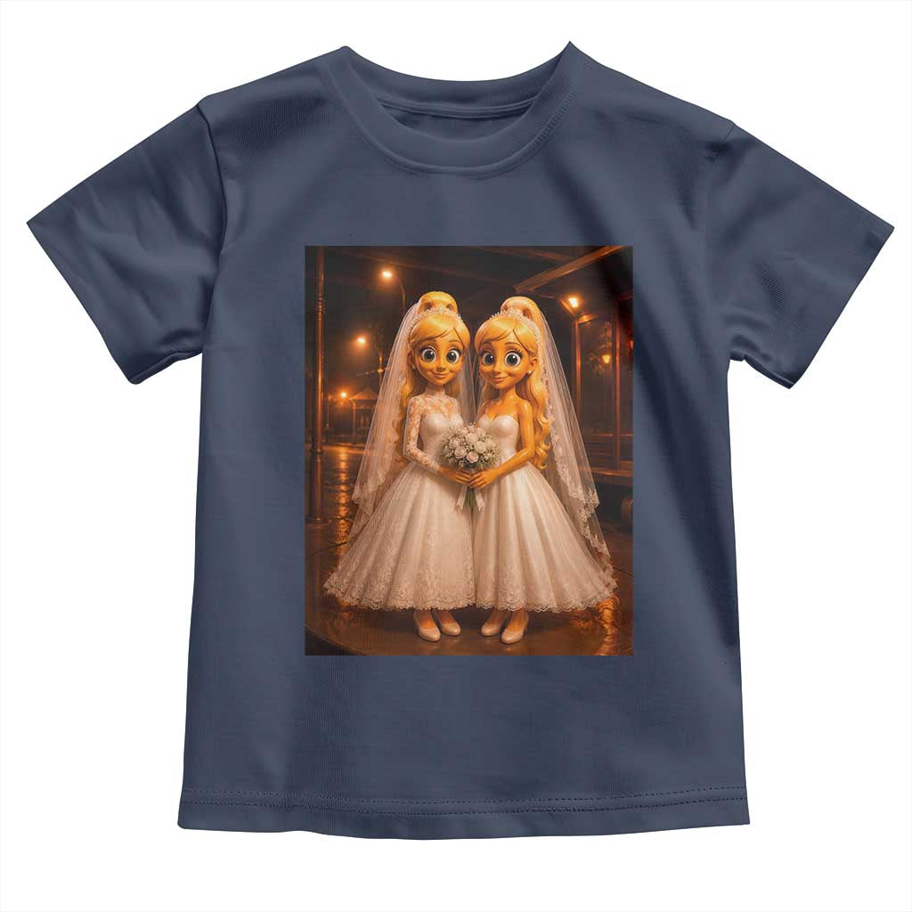 Funny Lesbian Pride Tung Tung Sahur Engagement Gift Toddler T Shirt