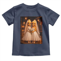 Funny Lesbian Pride Tung Tung Sahur Engagement Gift Toddler T Shirt