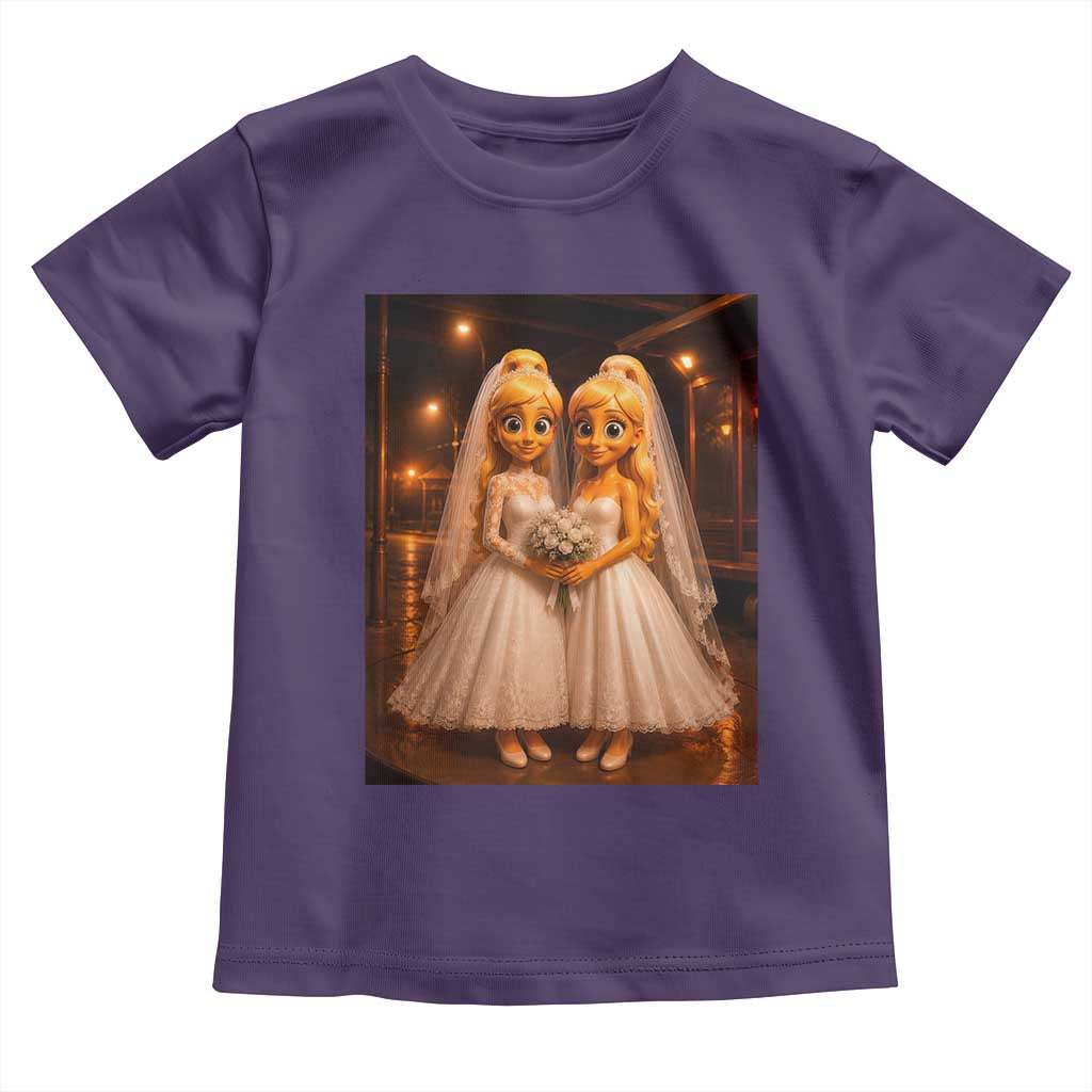 Funny Lesbian Pride Tung Tung Sahur Engagement Gift Toddler T Shirt