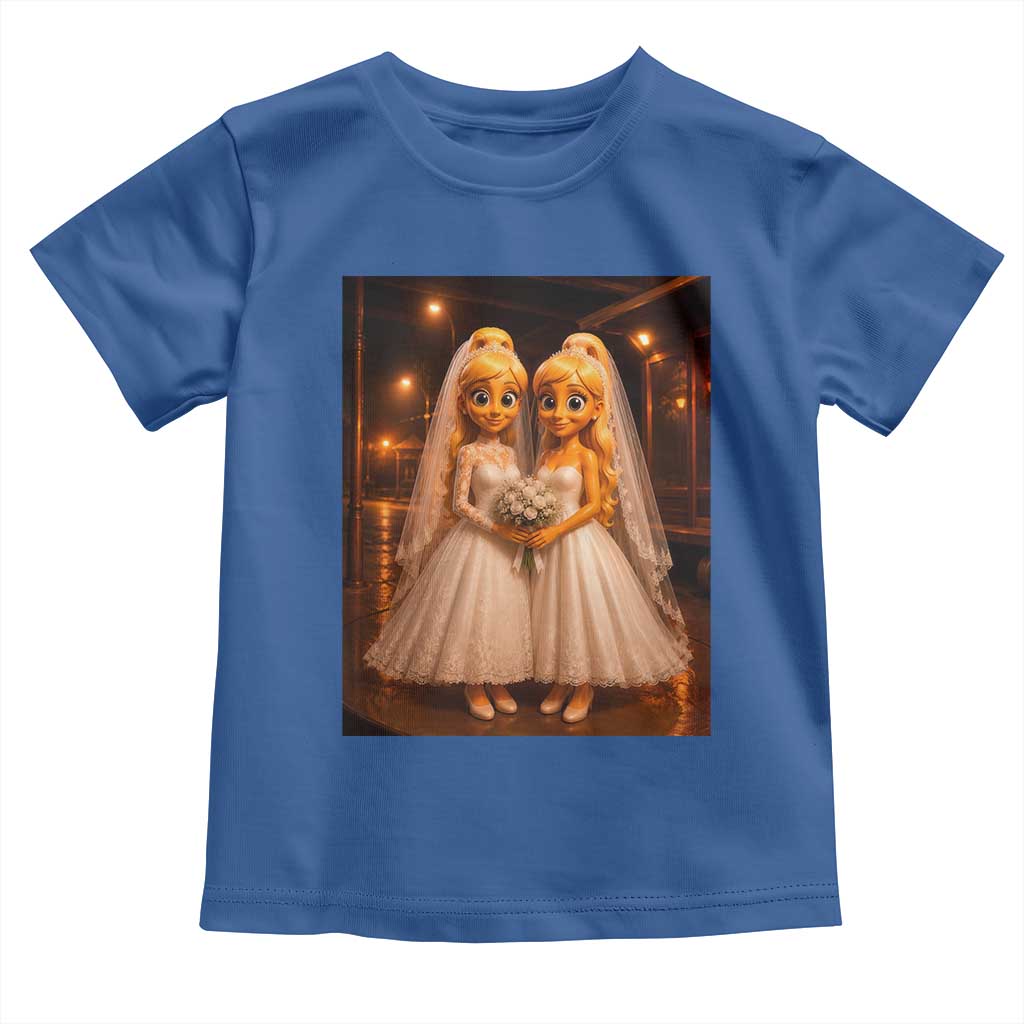 Funny Lesbian Pride Tung Tung Sahur Engagement Gift Toddler T Shirt