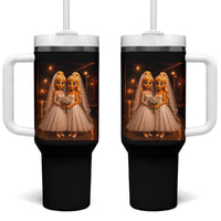 Funny Lesbian Pride Tung Tung Sahur Engagement Gift Tumbler With Handle