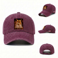 Funny Lesbian Pride Tung Tung Sahur Engagement Gift Washed Cotton Baseball Cap