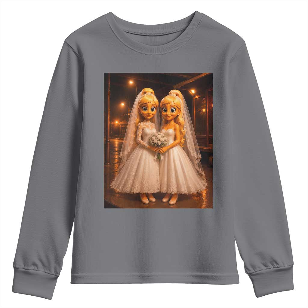 Funny Lesbian Pride Tung Tung Sahur Engagement Gift Youth Sweatshirt