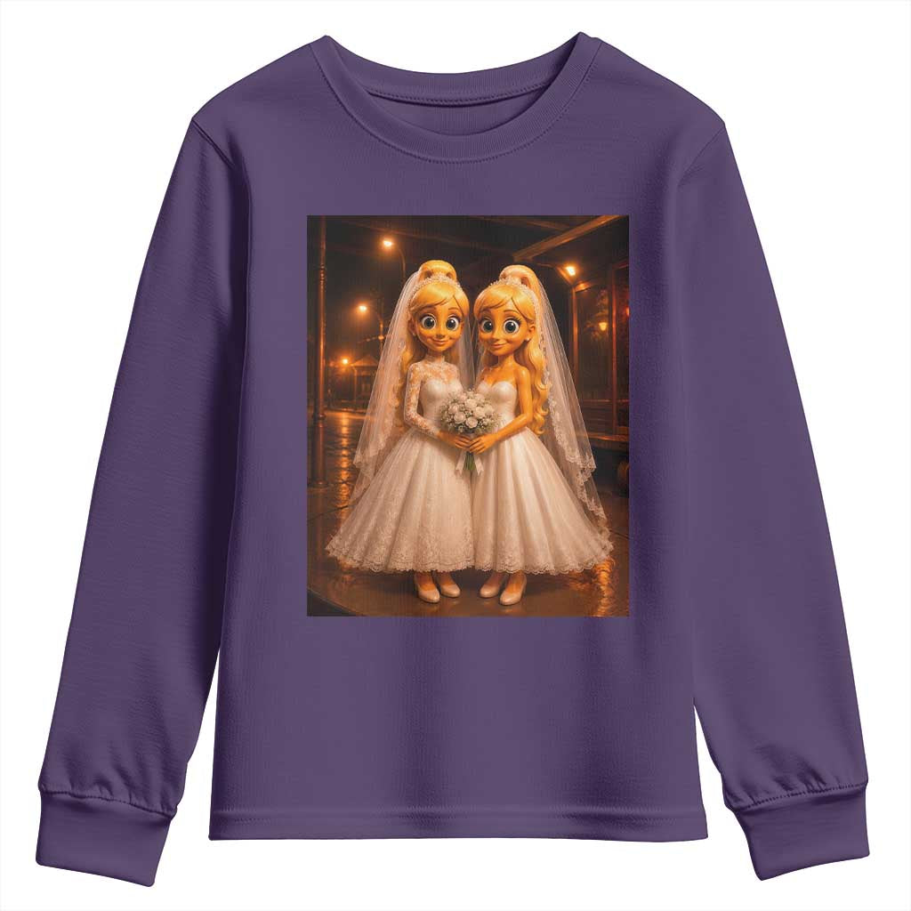 Funny Lesbian Pride Tung Tung Sahur Engagement Gift Youth Sweatshirt