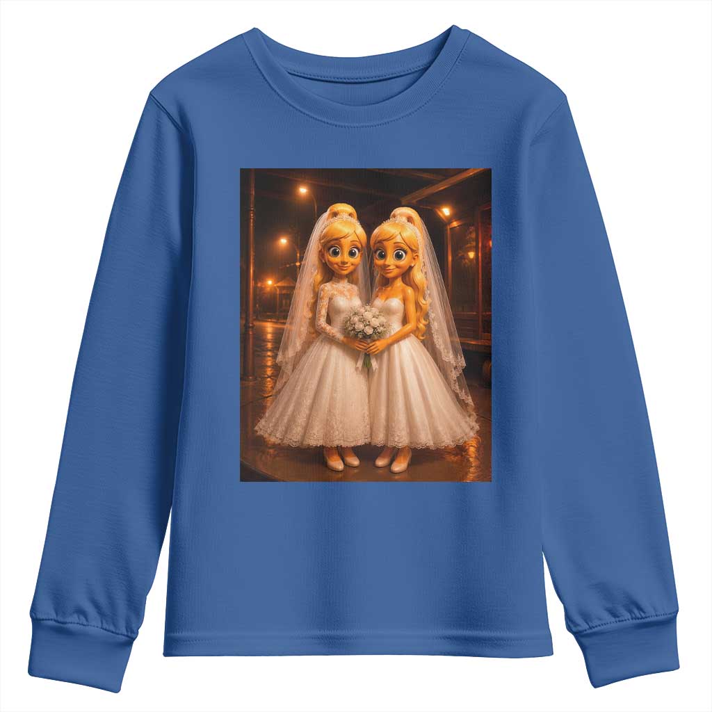 Funny Lesbian Pride Tung Tung Sahur Engagement Gift Youth Sweatshirt