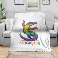 Alligaytor LGBTQ Pride Graphic Throw Blanket Queer Reptile Lovers