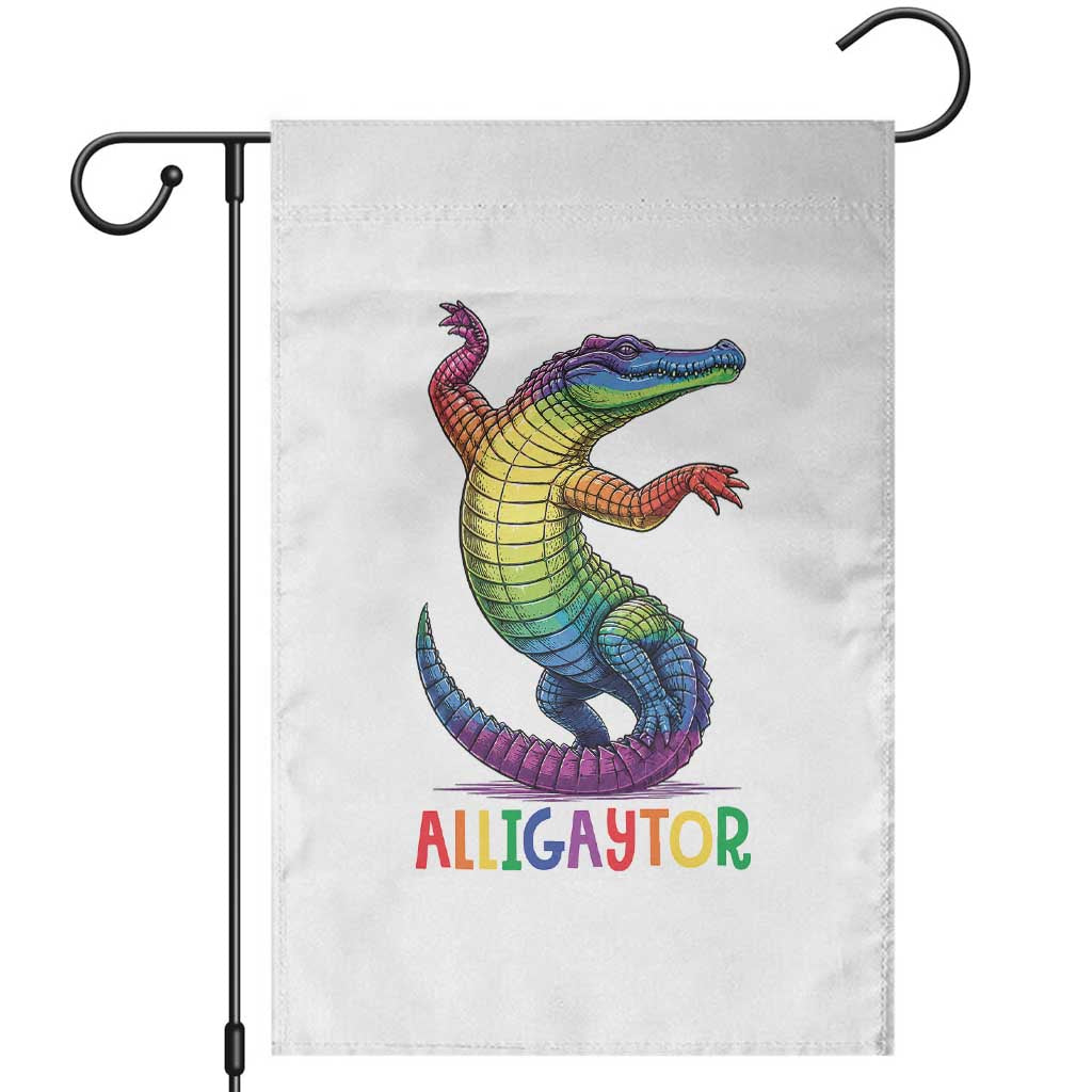 Alligaytor LGBTQ Pride Graphic Garden Flag Queer Reptile Lovers