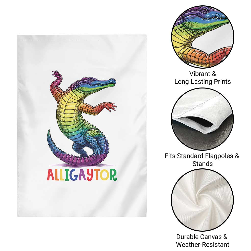 Alligaytor LGBTQ Pride Graphic Garden Flag Queer Reptile Lovers