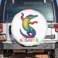 Alligaytor LGBTQ Pride Graphic Spare Tire Cover Queer Reptile Lovers