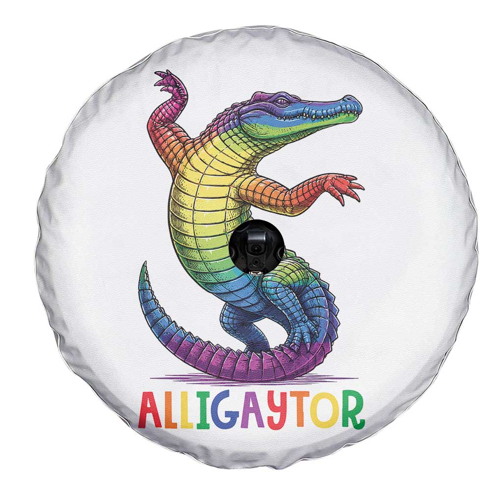 Alligaytor LGBTQ Pride Graphic Spare Tire Cover Queer Reptile Lovers